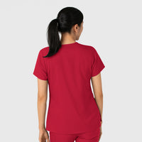 Boundless Women's Tuck-In Scrub Top Red back view