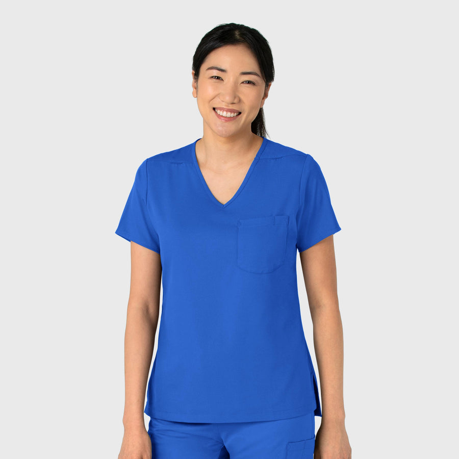 Boundless Women's Tuck-In Scrub Top Royal side view