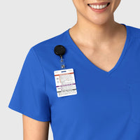 Boundless Women's Tuck-In Scrub Top Royal front detail