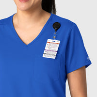 Boundless Women's Tuck-In Scrub Top Royal side detail 1