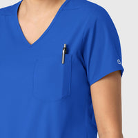 Boundless Women's Tuck-In Scrub Top Royal side detail 2