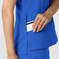 Boundless Women's Tuck-In Scrub Top - Royal card pocket