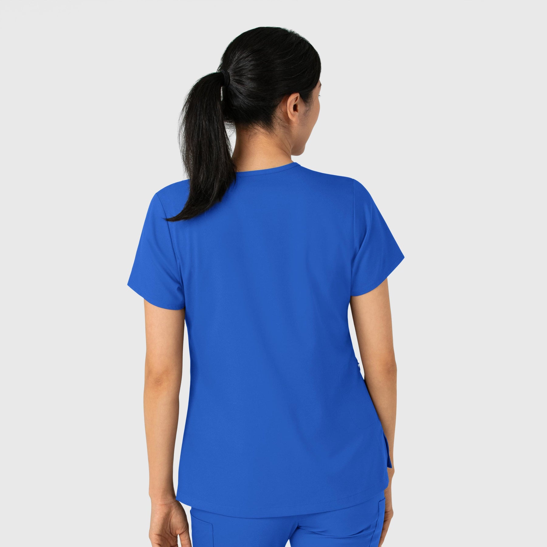 Boundless Women's Tuck-In Scrub Top Royal back view