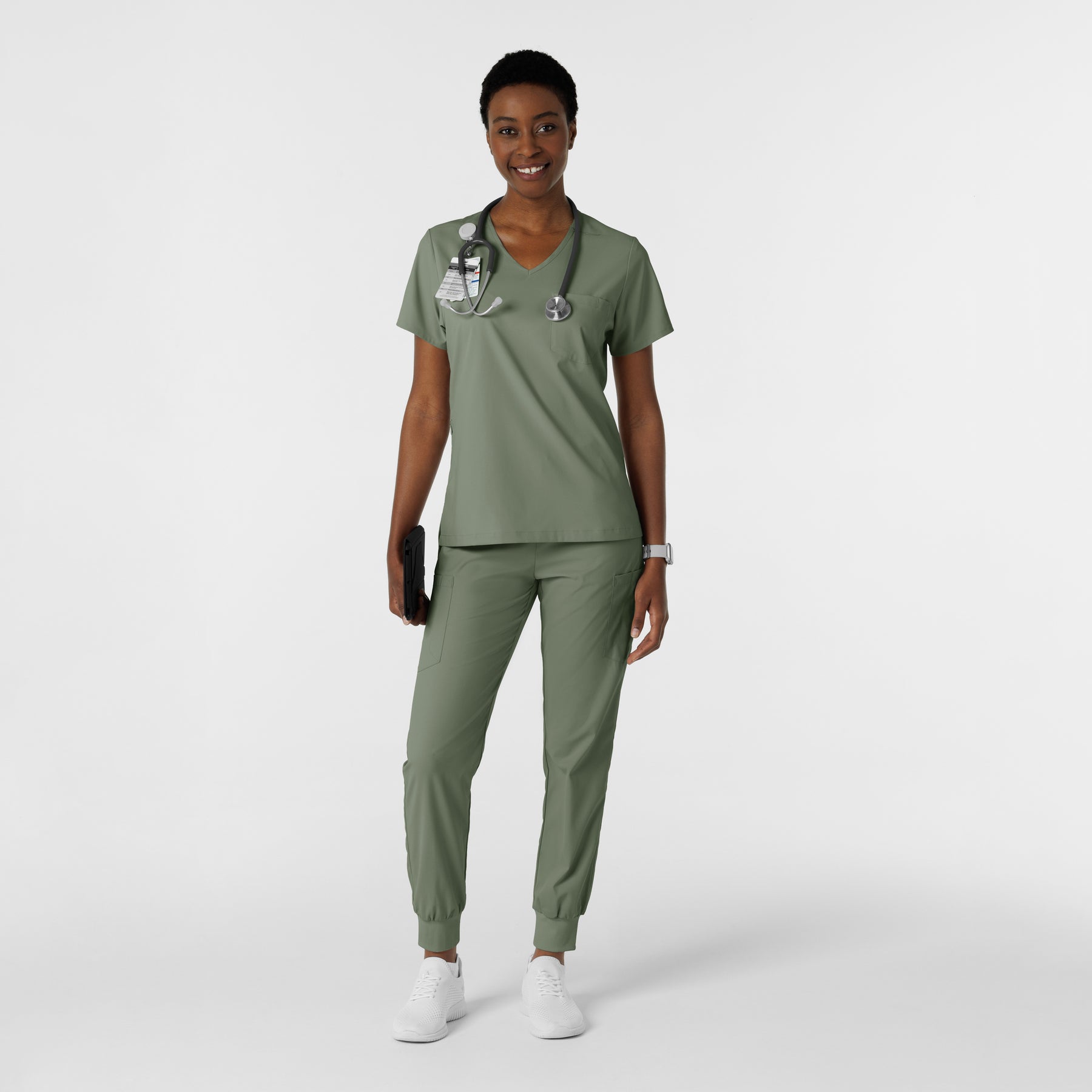 Boundless Women's Tuck-In Scrub Top Sage full scrub set