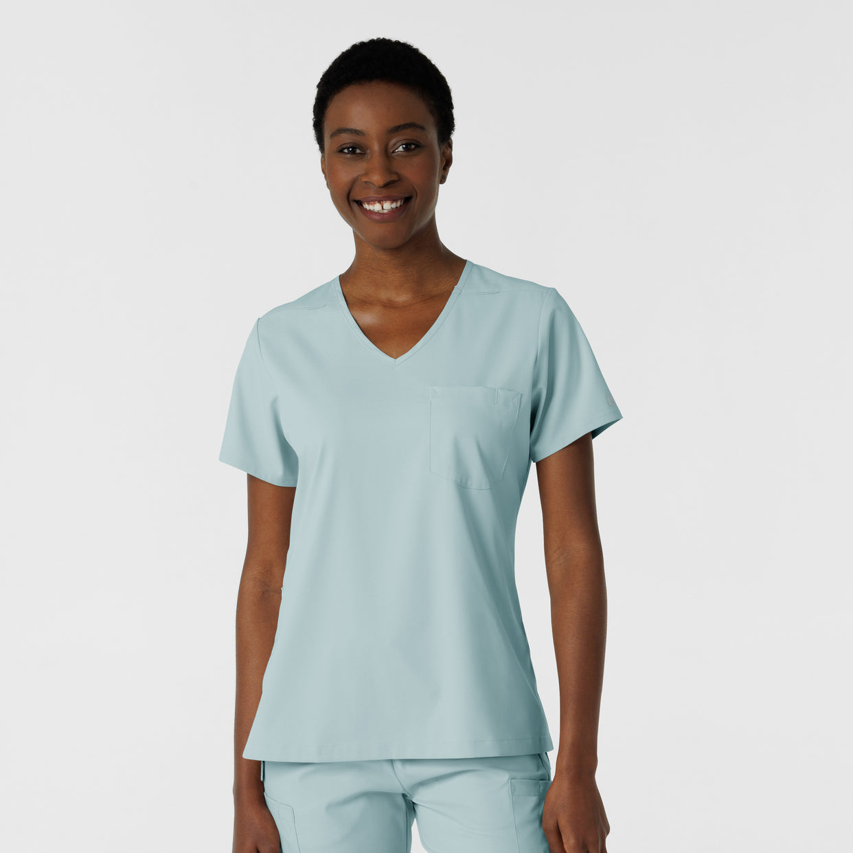 Boundless Women's Tuck-In Scrub Top - Sky Blue