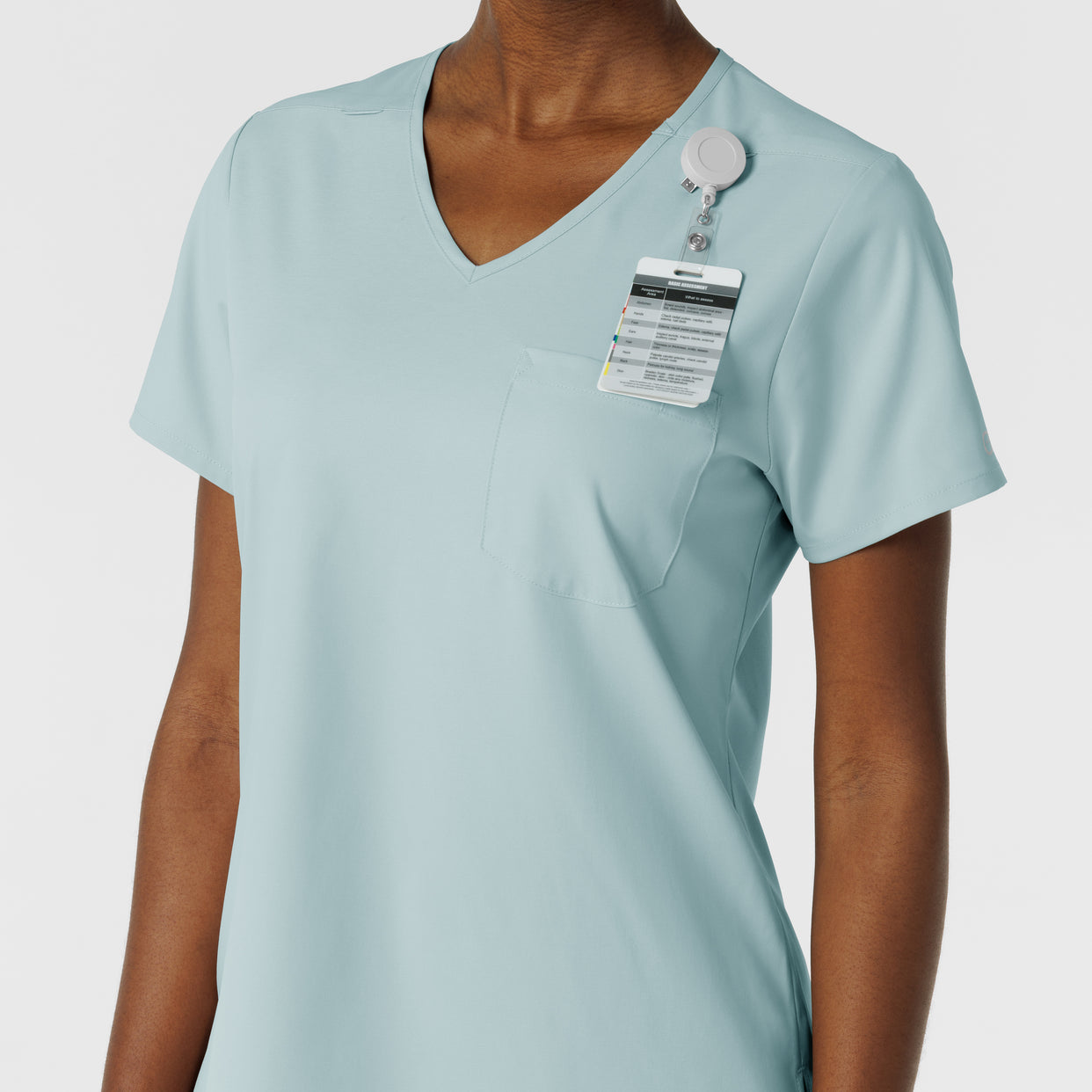 Boundless Women's Tuck-In Scrub Top Sky Blue side detail 2