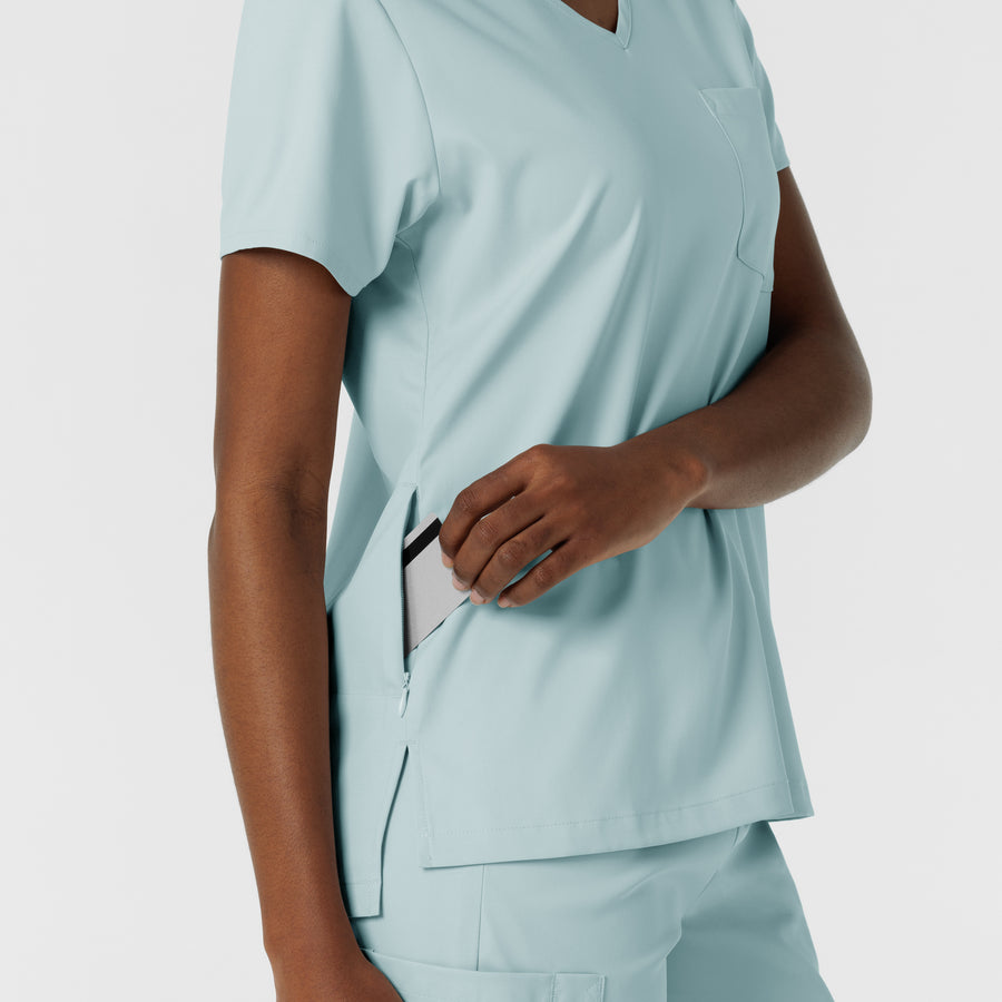 Boundless Women's Tuck-In Scrub Top Sky Blue back detail