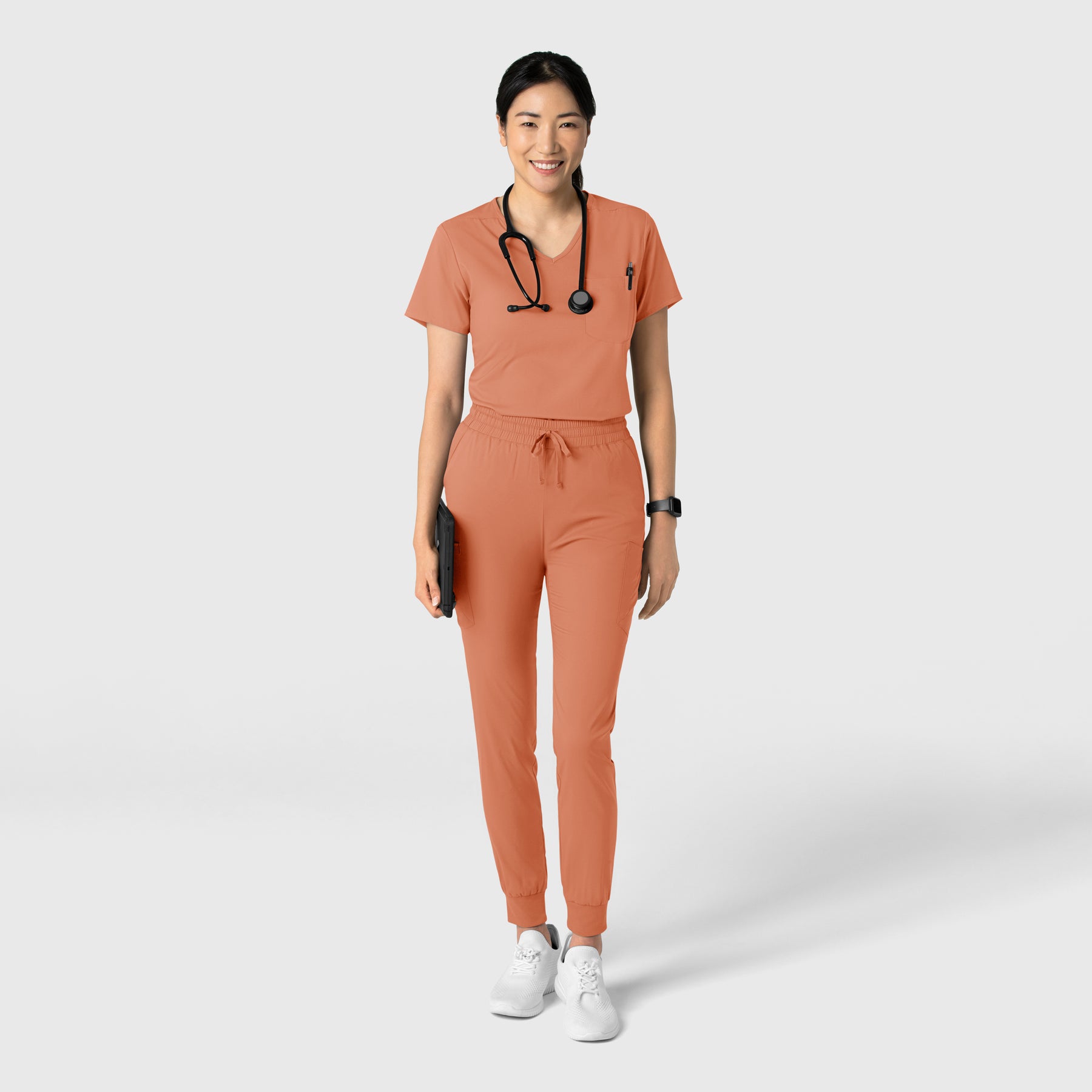 Boundless Women's Tuck-In Scrub Top Terracotta full scrub set
