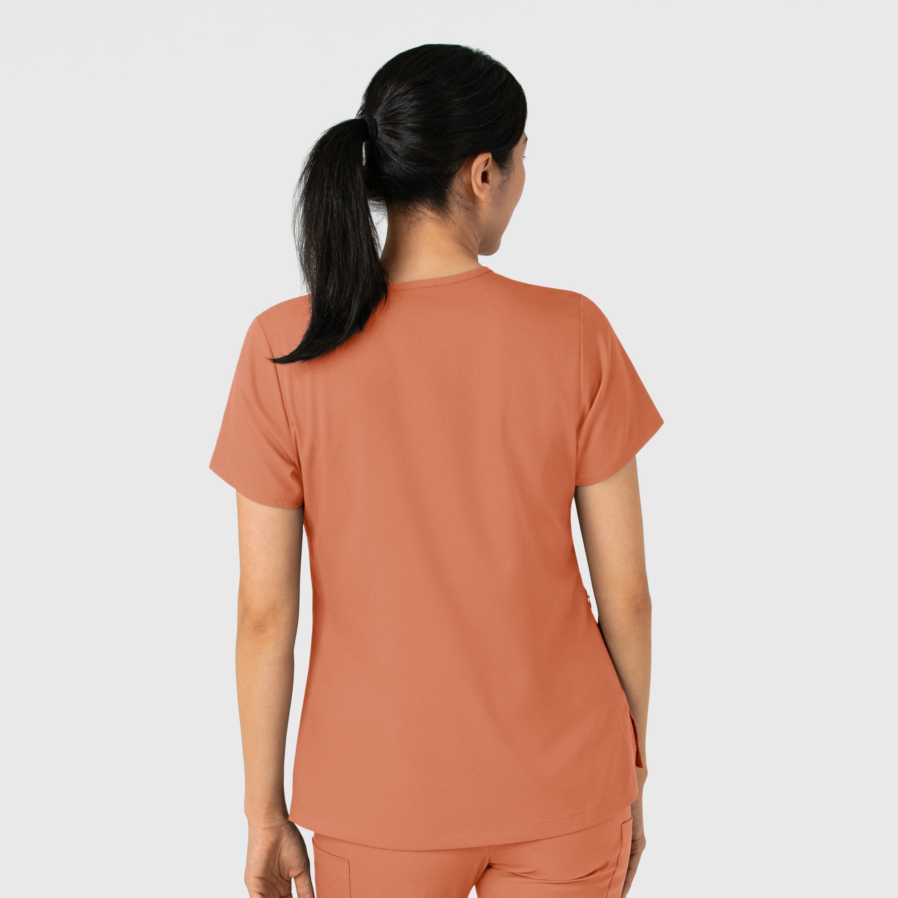 Boundless Women's Tuck-In Scrub Top Terracotta back view