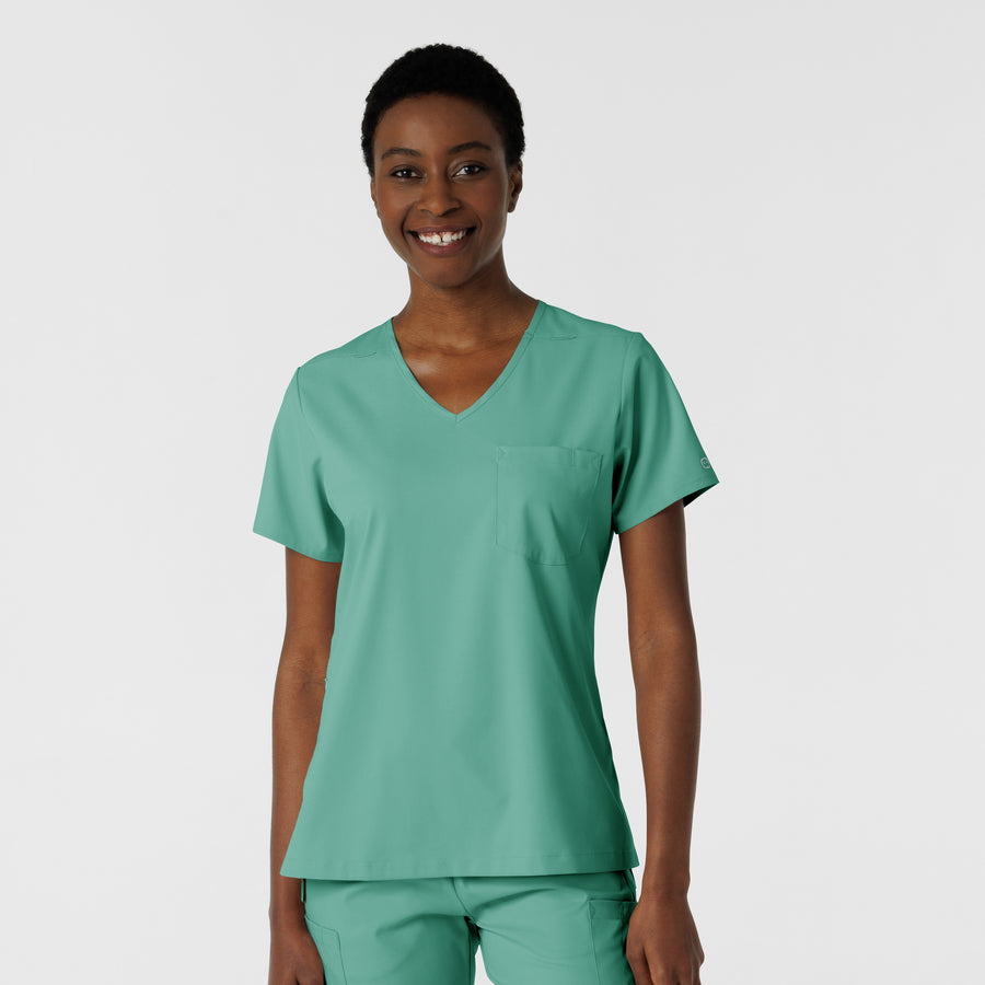 Boundless Women's Tuck-In Scrub Top Turquoise