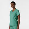 Boundless Women's Tuck-In Scrub Top Turquoise side view