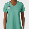 Boundless Women's Tuck-In Scrub Top Turquoise side detail 1