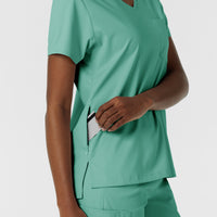 Boundless Women's Tuck-In Scrub Top Turquoise back detail