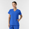 RENEW Women's V-Neck Tunic Scrub Top Royal