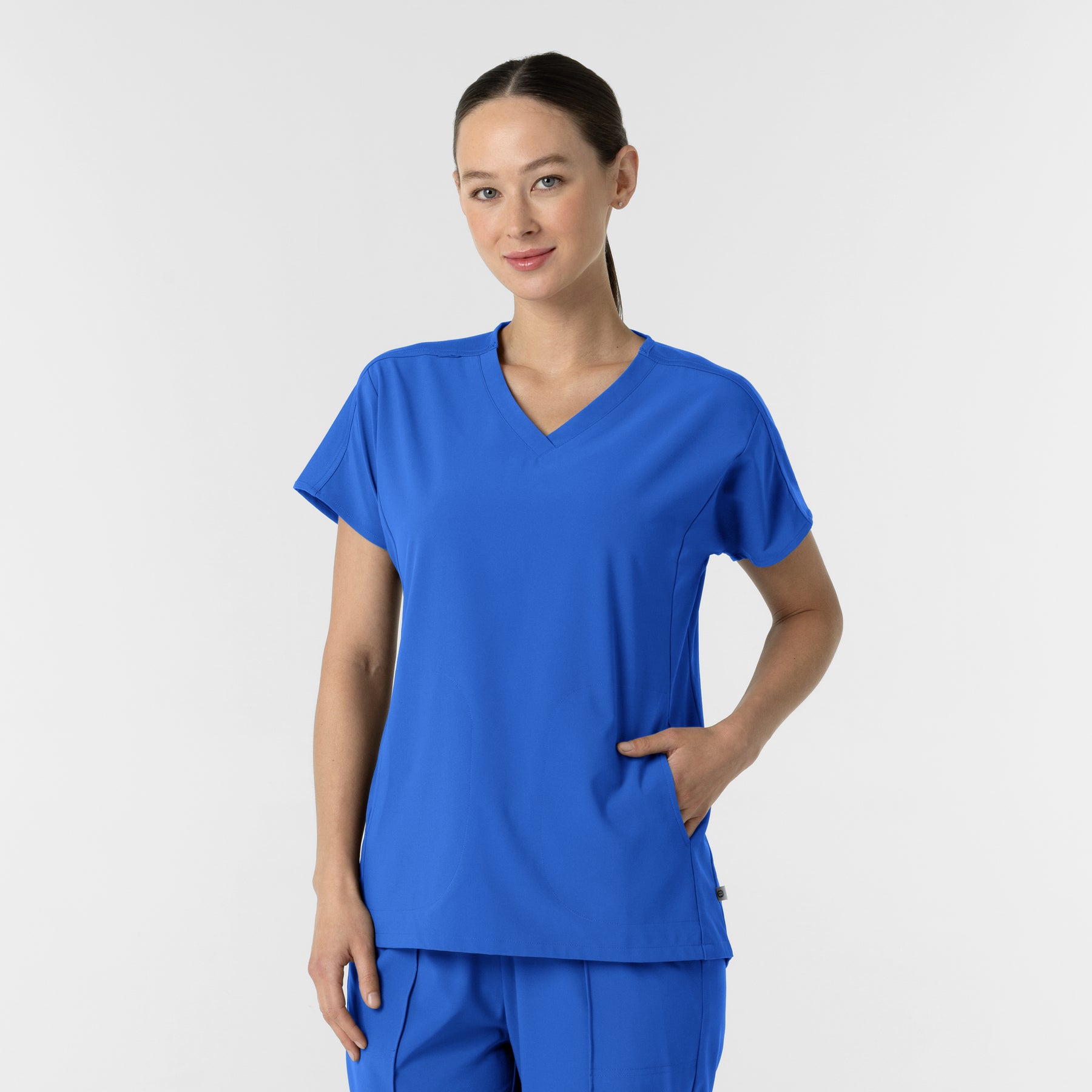 RENEW Women's V-Neck Tunic Scrub Top Royal