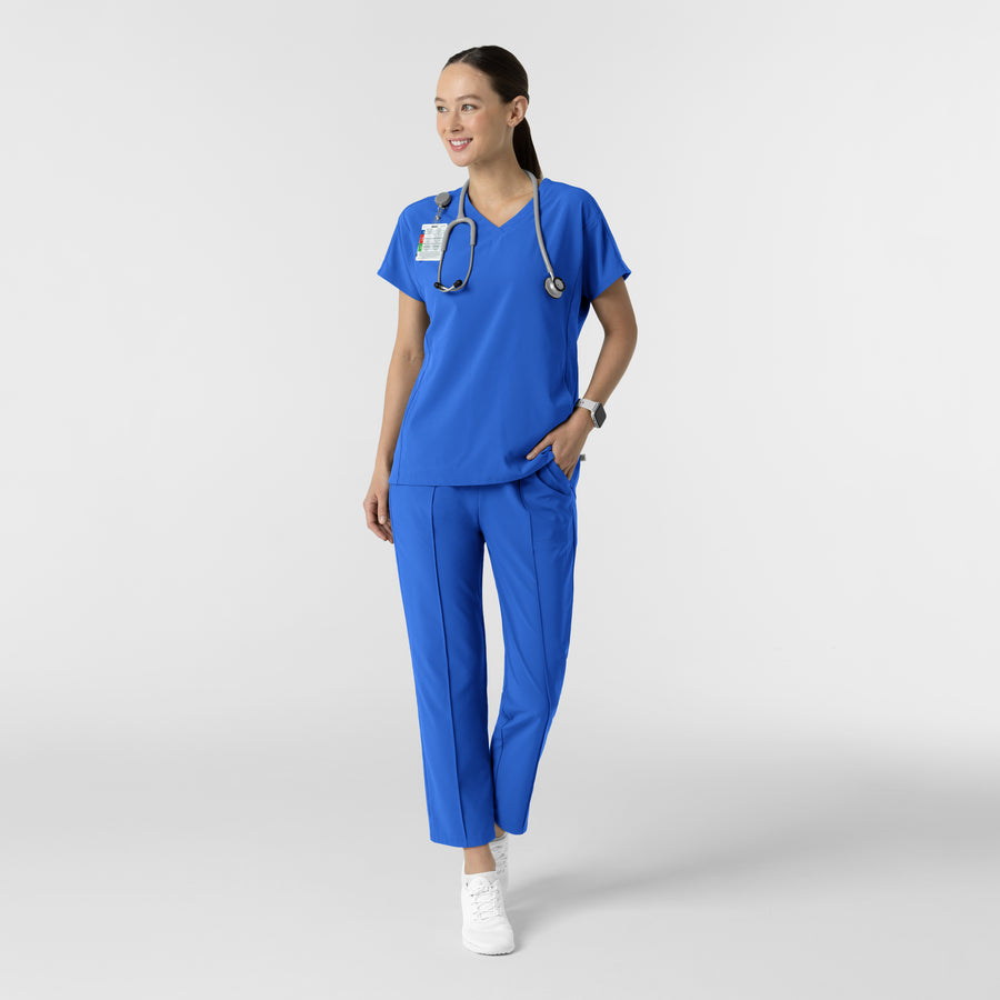 RENEW Women's V-Neck Tunic Scrub Top Royal full scrub set