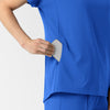 RENEW Women's V-Neck Tunic Scrub Top Royal side detail 2