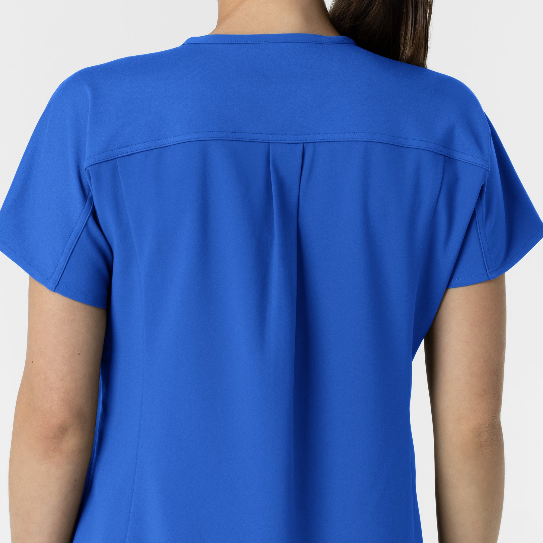 RENEW Women's V-Neck Tunic Scrub Top Royal back detail