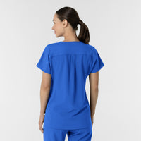 RENEW Women's V-Neck Tunic Scrub Top Royal back view