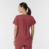 RENEW Women's V-Neck Tunic Scrub Top Ruby back view
