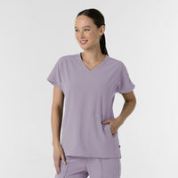 RENEW Women's V-Neck Tunic Scrub Top Wisteria side view