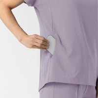 RENEW Women's V-Neck Tunic Scrub Top Wisteria side detail 2