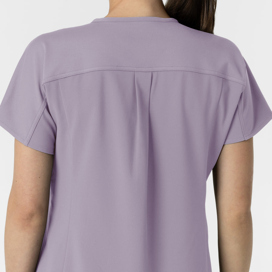 RENEW Women's V-Neck Tunic Scrub Top Wisteria back detail