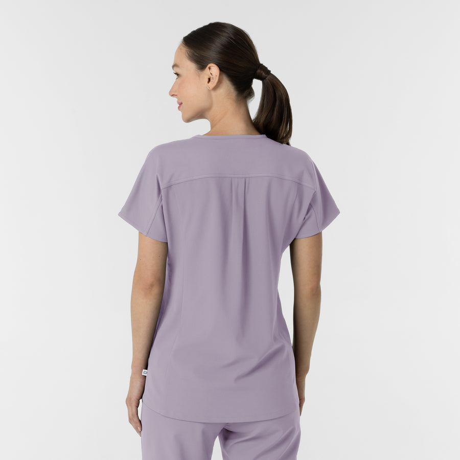 RENEW Women's V-Neck Tunic Scrub Top Wisteria back view