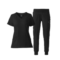 W123 Women's V-Neck and Jogger Scrub Set