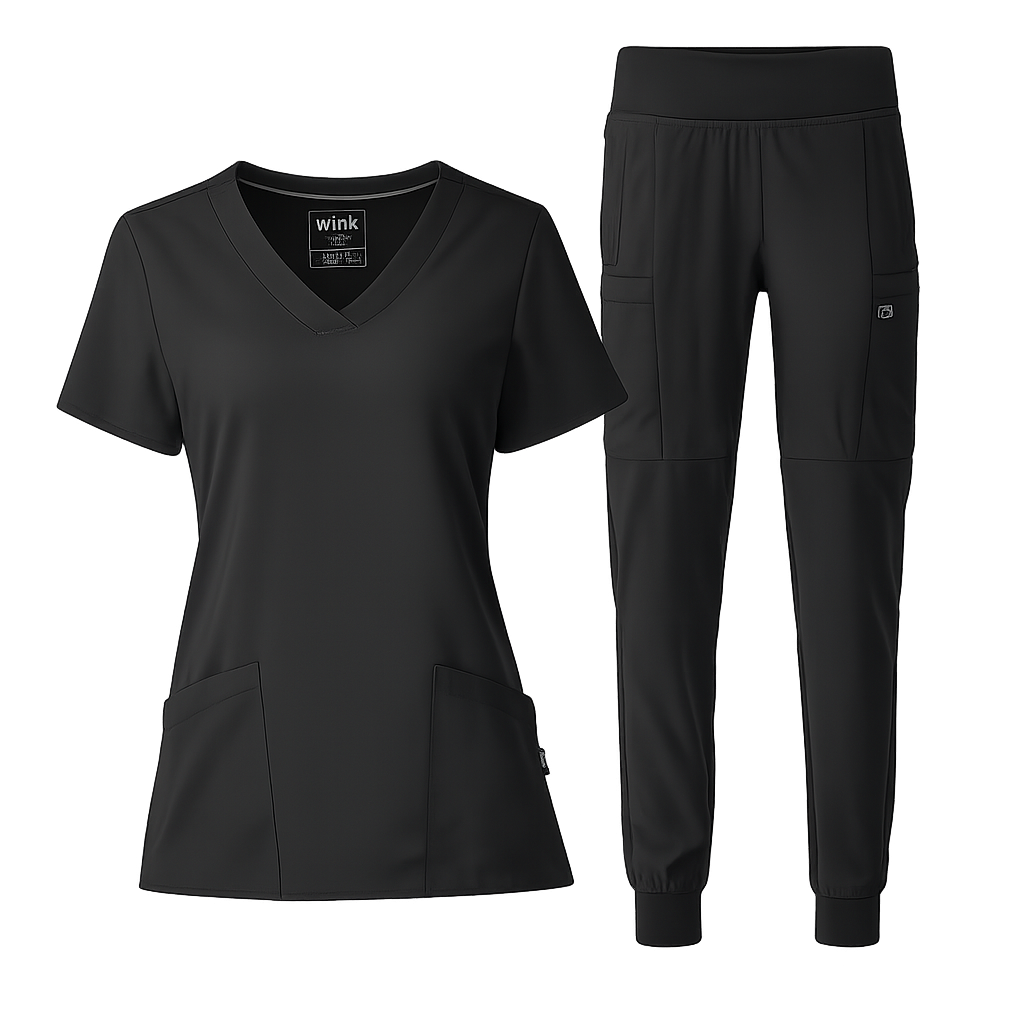 W123 Women's V-Neck and Jogger Scrub Set
