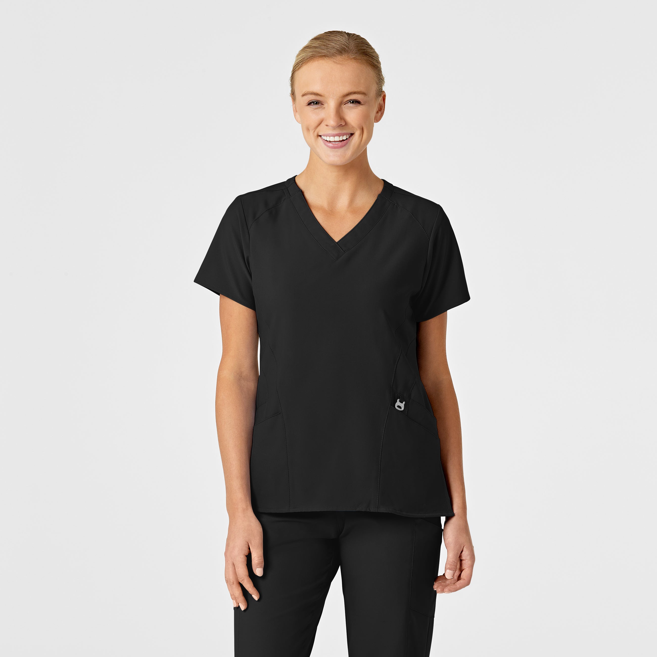 W123 Womens Stylized V-Neck Scrub Top – Wink Scrubs