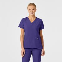 Wink W123 Women's Stylized V-Neck Scrub Top Grape