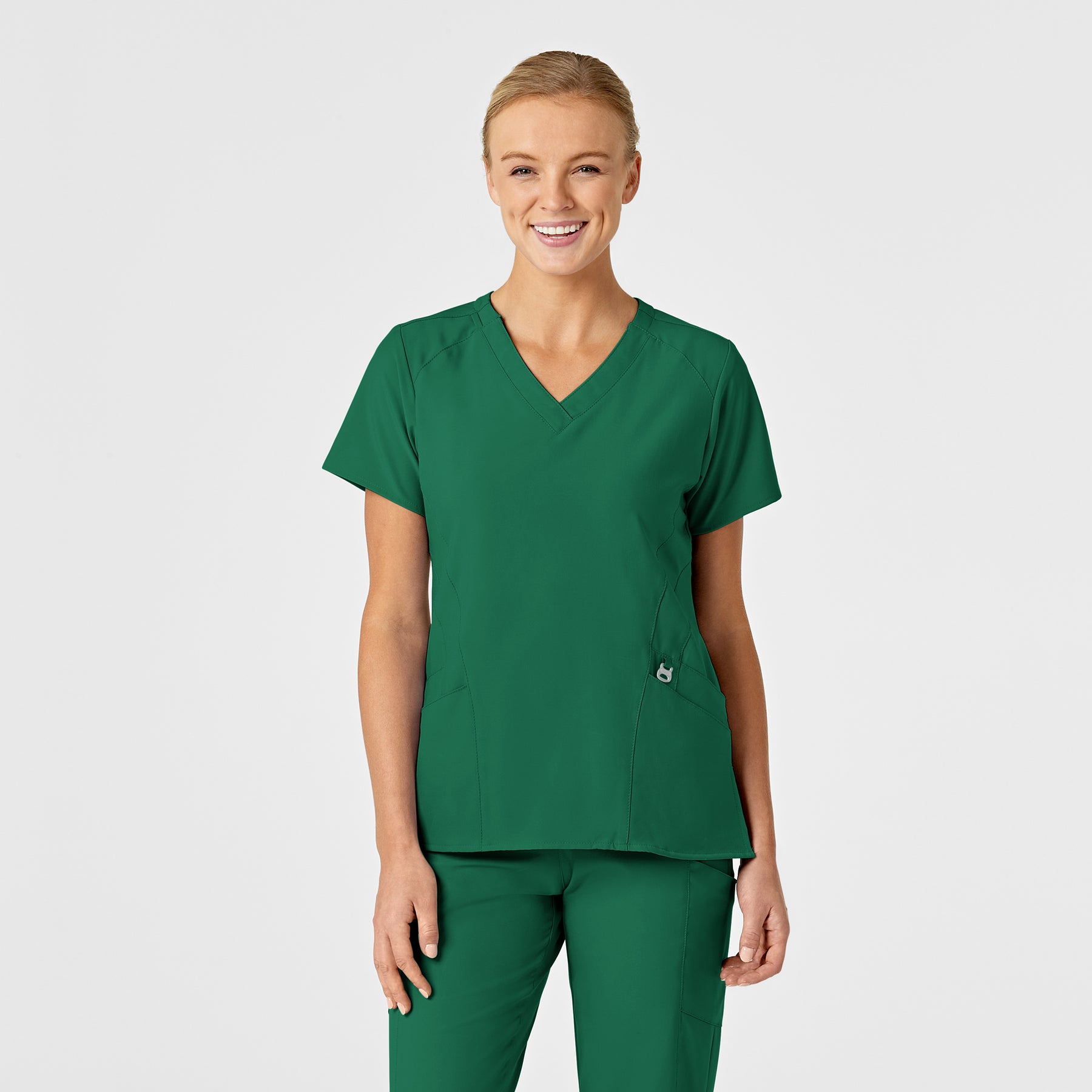 Wink W123 Women's Stylized V-Neck Scrub Top Hunter