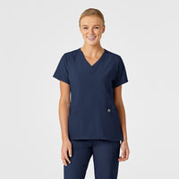 Wink W123 Women's Stylized V-Neck Scrub Top Navy