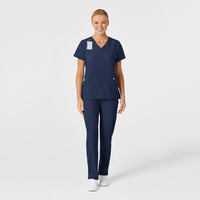 W123 Women's Stylized V-Neck Scrub Top Navy scrub set