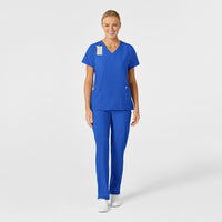 W123 Women's Stylized V-Neck Scrub Top Royal scrub set