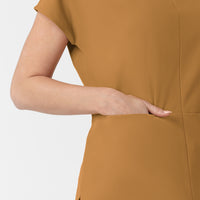 BLK Women's Cowl High Neck Scrub Top Auburn hemline detail