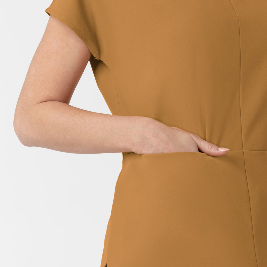 BLK Women's Cowl High Neck Scrub Top Auburn hemline detail