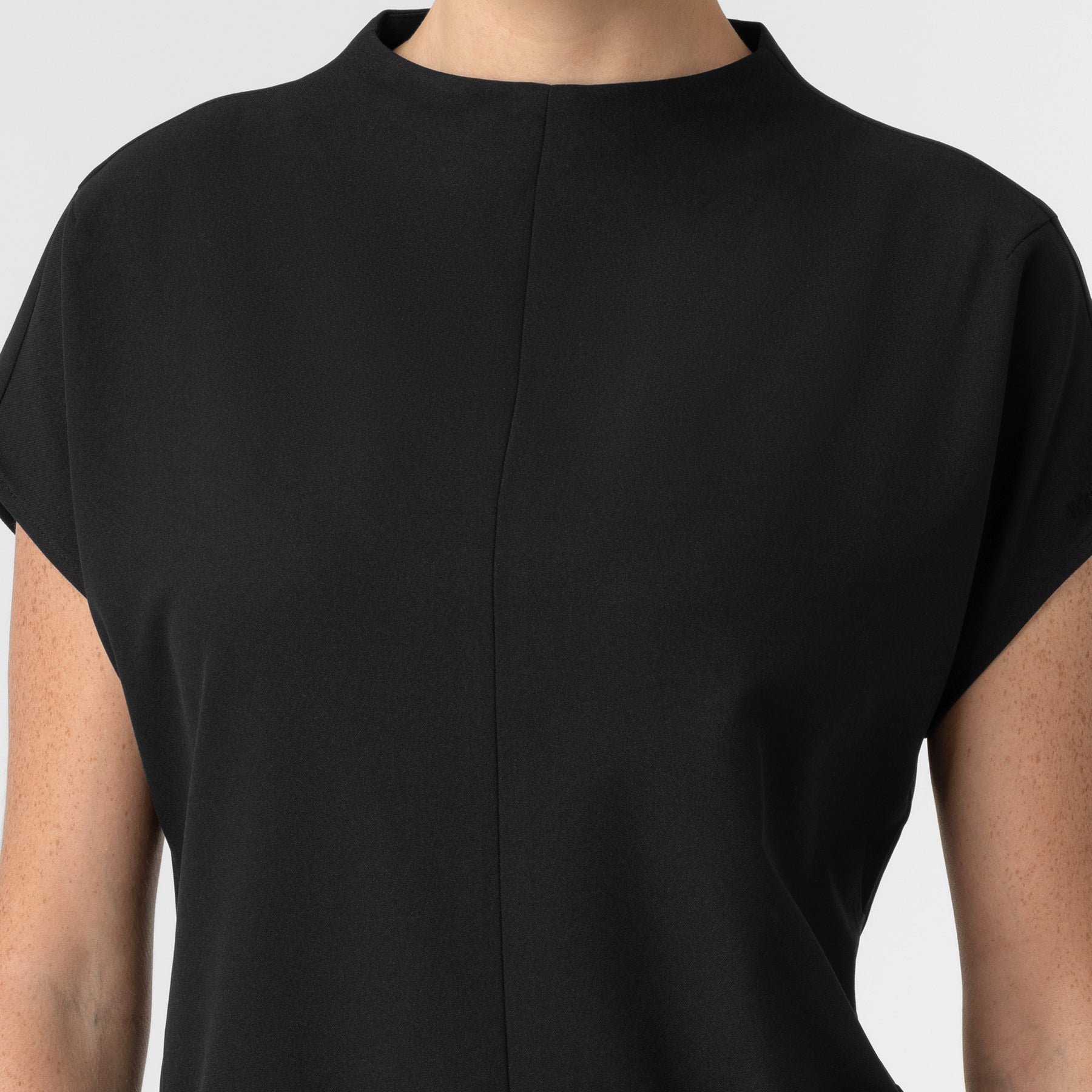 BLK Women's Cowl High Neck Scrub Top Black front detail