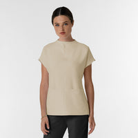 BLK Edit Women's Mock Neck Scrub Blouse - Coconut Milk scrub top