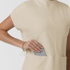 BLK Women's Cowl High Neck Scrub Top Coconut Milk side detail 1