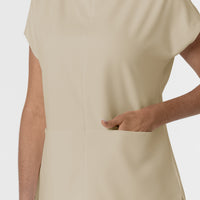 BLK Women's Cowl High Neck Scrub Top Coconut Milk side detail 2