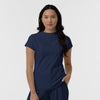 BLK Women's Cowl High Neck Scrub Top Navy