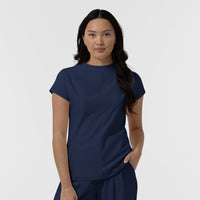 BLK Women's Cowl High Neck Scrub Top Navy
