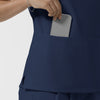 BLK Women's Cowl High Neck Scrub Top Navy side detail 1