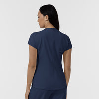 BLK Women's Cowl High Neck Scrub Top Navy back view