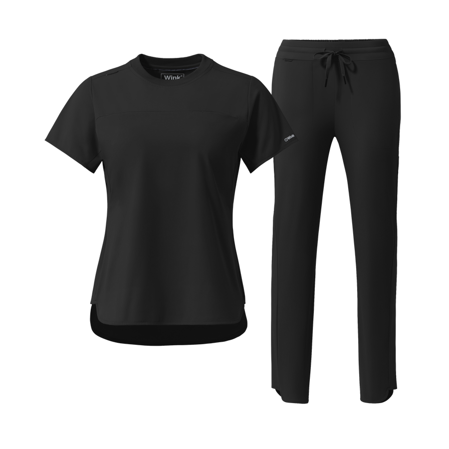 Aura Crew Neck and Tapered Leg Scrub Set
