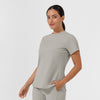 AURA Women's Captivate Crew Neck Tuck-in Scrub Top - Cool Gray