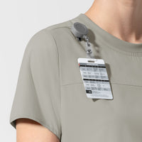 AURA Women's Captivate Crew Neck Tuck-in Scrub Top - Cool Gray