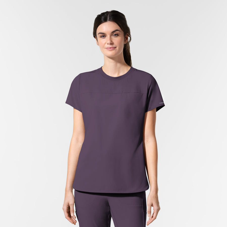AURA Women's Captivate Crew Neck Tuck-in Scrub Top Dusk